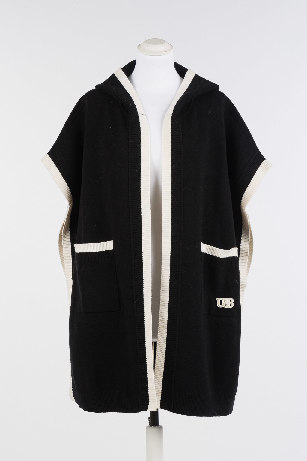 Twin-Set Gilet zonder mouwen met kap, gebreid
