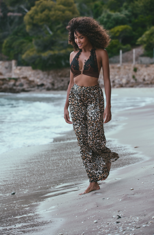 Marjolaine Ambre lange broek leopard