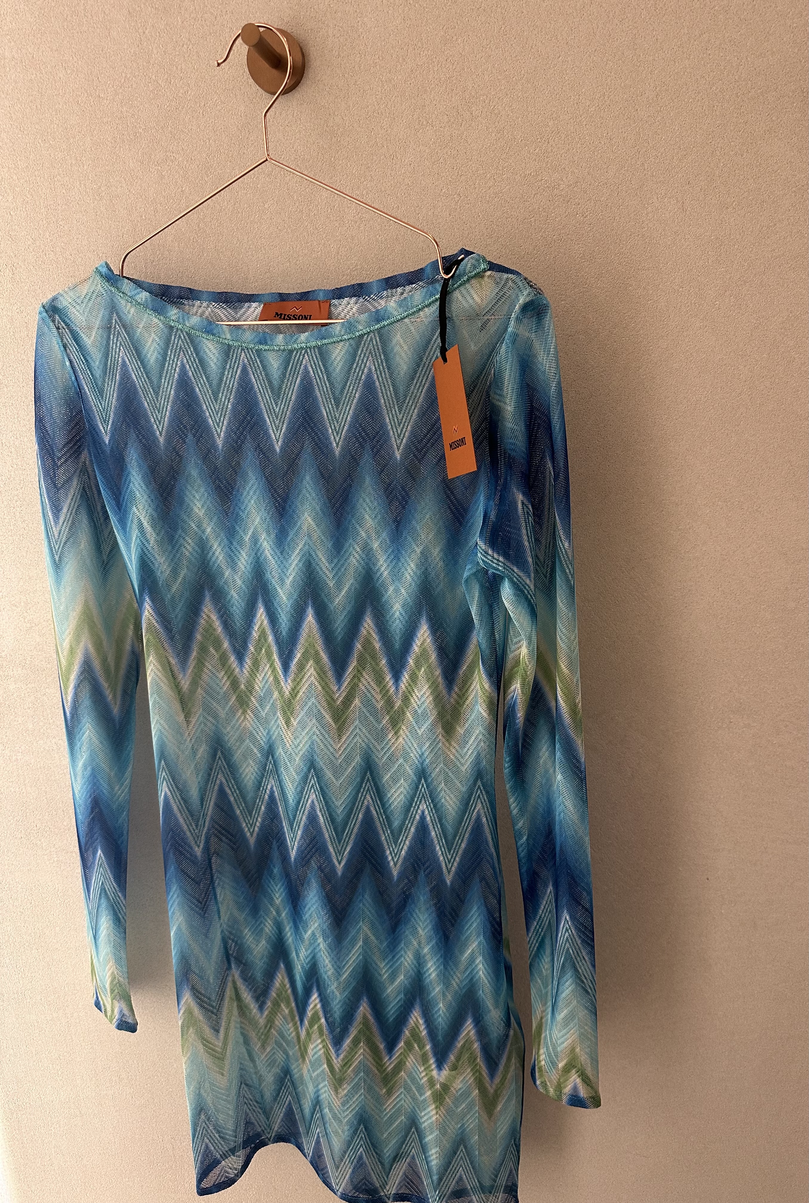 Missoni Tulle kleed visgraadmotief 'resort'
