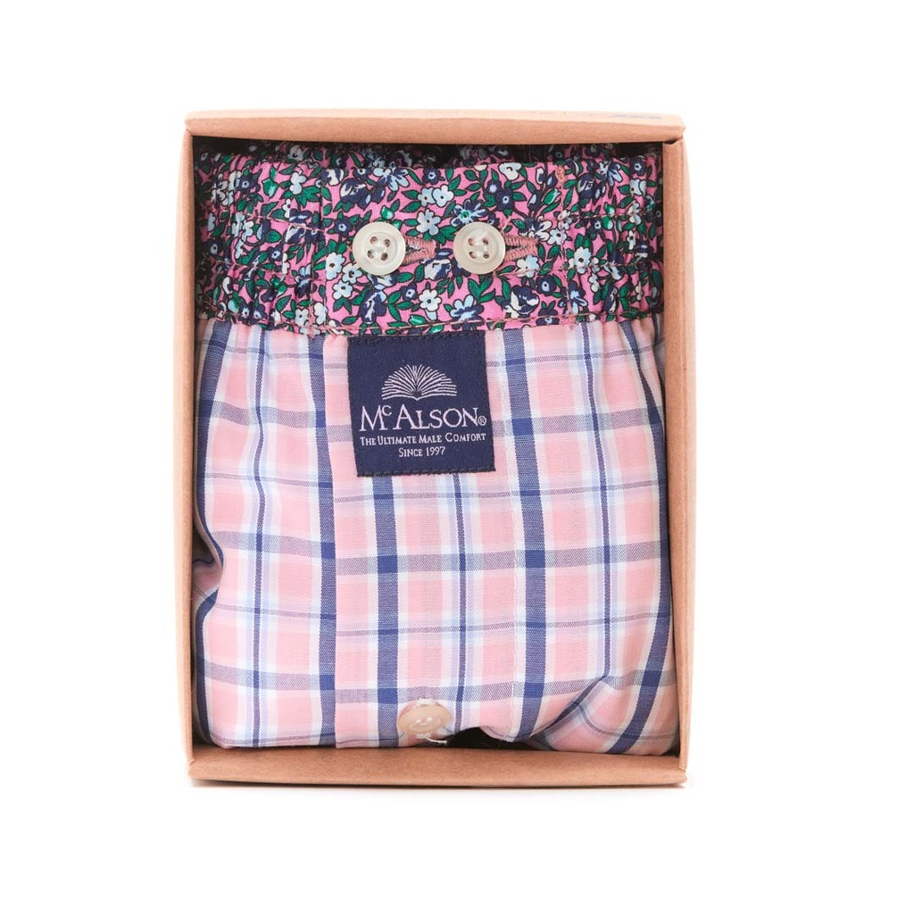 Mc Alson Boxer heren ruiten + boord bloemen