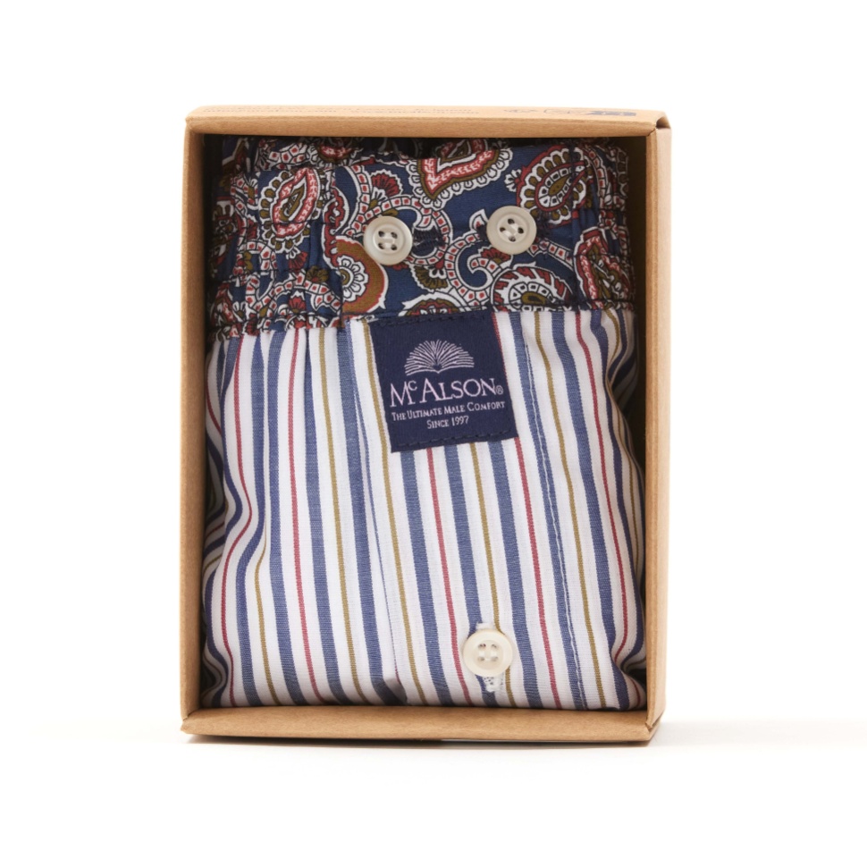Mc Alson Boxer Heren strepen + boord cashmere