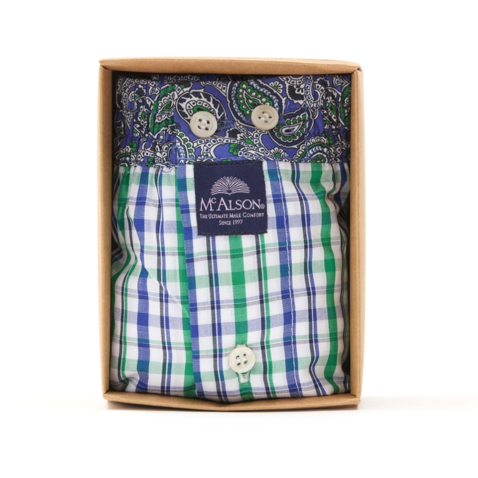 Mc Alson Boxer Heren ruiten + boord cashmere