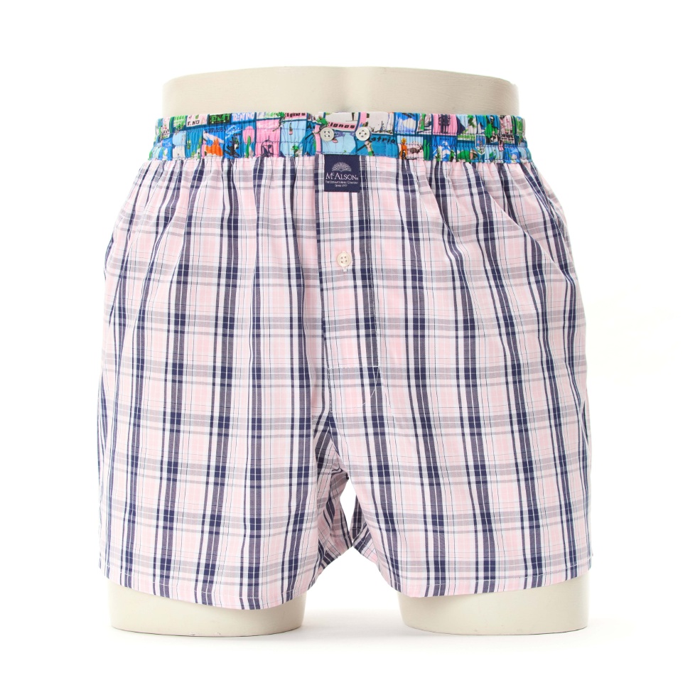 Mc Alson Boxer Heren ruiten + boord skivakantie