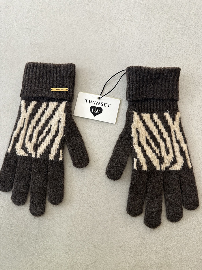 Twin-Set handschoenen met zebramotief
