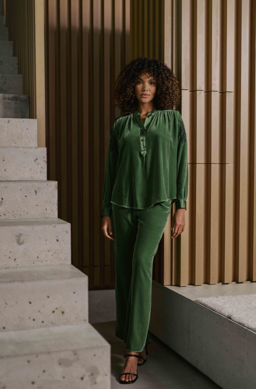 Marjolaine Bruna Huispak in velour met zijde