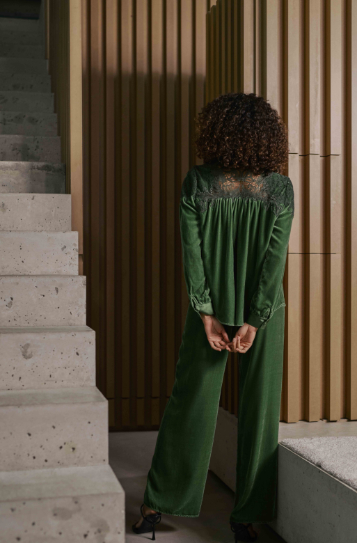 Marjolaine Bruna Huispak in velour met zijde