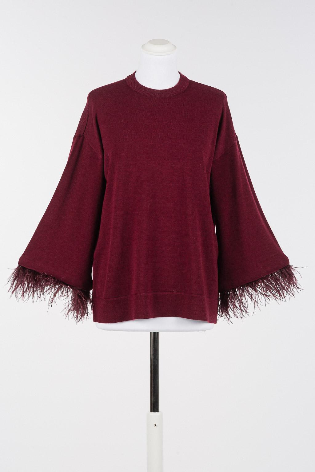 Twin-Set Pull met pluimen + broek