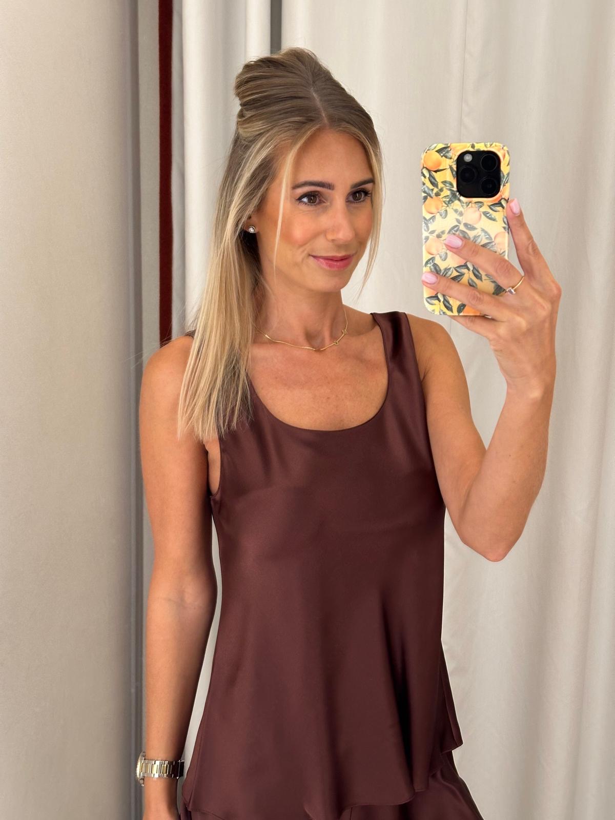Lunadiseta Top zijde brede bandjes