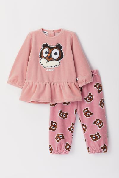 Woody Uil Pyjama BABY meisjes velours