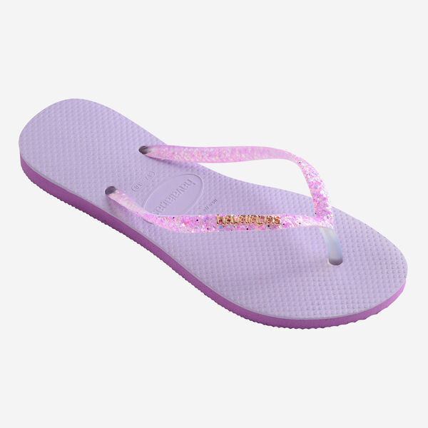 Havaianas Slim Glitter Flourish Purple Slippers